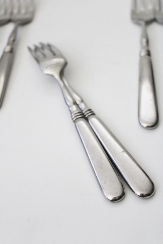 Old Denmark vintage Yamasaki Japan flatware, hotel style stainless silverware forks