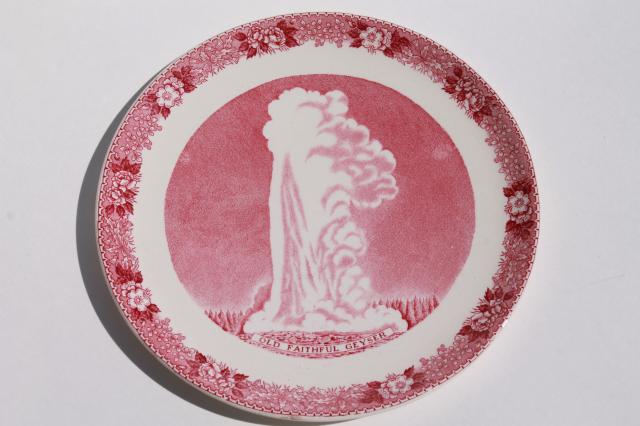 Vintage Ceramic Souvenir Dish Yellowstone National Park 