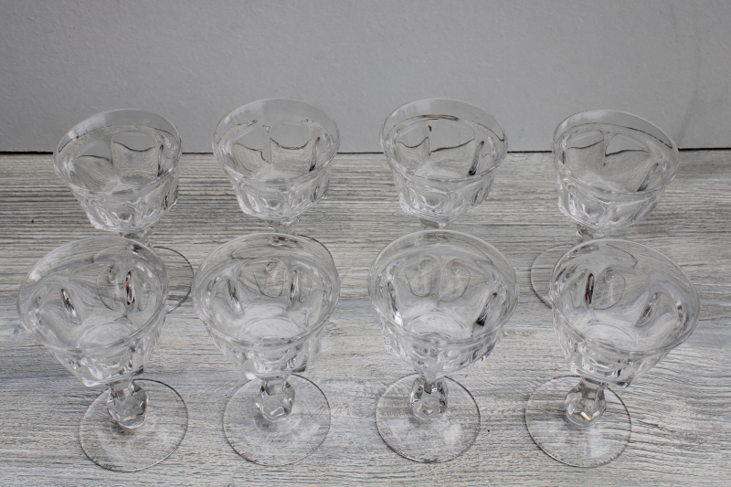 Old Williamsburg Imperial glass stemware, vintage crystal clear cocktail glasses set of 8
