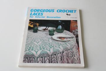 Ondori lace crocheting book, Gorgeous Crochet Laces charted patterns doilies, table  bed linens