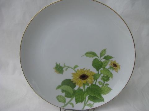Otagiri - Japan, 8 dinner plates w/ flowers, Gibson Greetings patterns