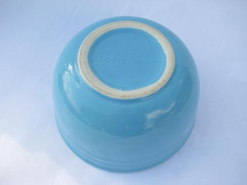 Oxford stoneware, vintage blue glaze pottery kitchen mixing bowl