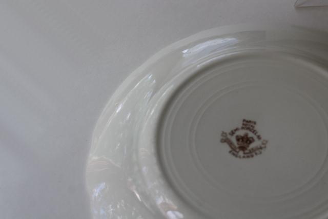 Paris brown transferware poppy floral antique vintage Johnson Brothers china salad plates