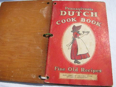 Pennsylvania Dutch recipes vintage cookbook w/ pyrography cover