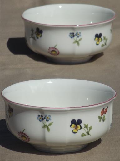 Petit Fleur Villeroy & Boch small soup / cereal bowls set of 2
