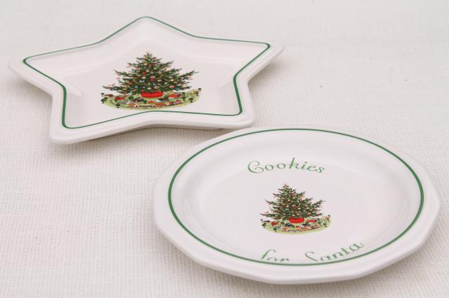 Pfaltzgraff Christmas Heritage holiday dishes - Cookies for Santa, star, bell, tree shapes