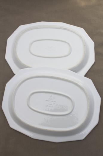 Pfaltzgraff Heritage pattern platter set, USA vintage white stoneware platters