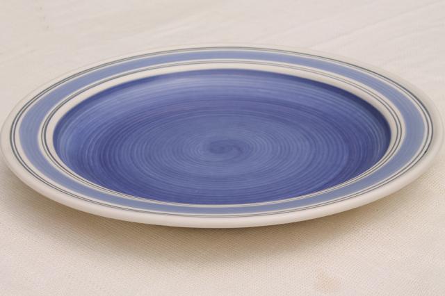 Pfaltzgraff Rio huge ceramic platter, serving plate or tray, blue & white Mexico pottery