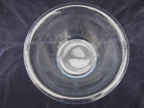 Philbe embossed pattern, vintage Fire-King sapphire blue kitchen glass mixing bowl