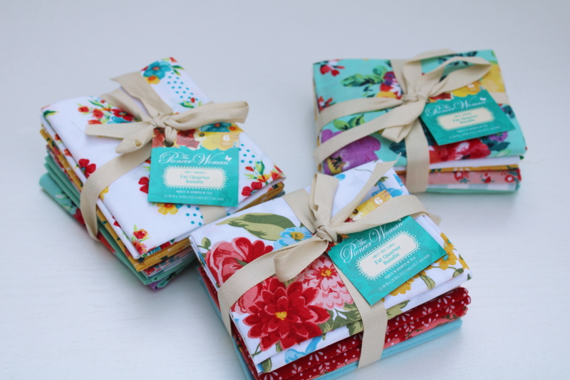 Pioneer Woman floral print cotton fabric fat quarter charm project packs lot of 3 bundles