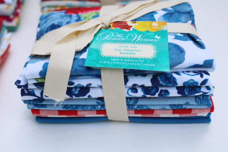 Pioneer Woman floral print cotton fabric fat quarter charm project packs lot of 4 bundles