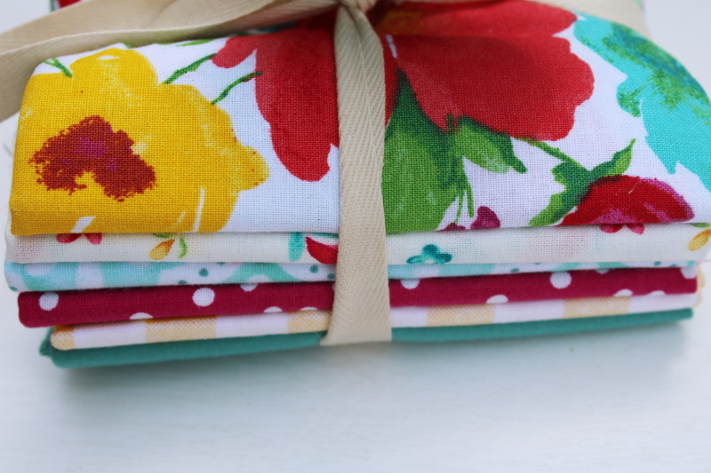 Pioneer Woman floral print cotton fabric fat quarter charm project packs lot of 4 bundles