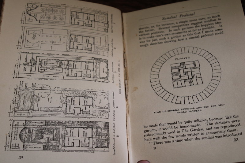 Planning & Planting Little Gardens, 1920 vintage gardening book, English garden design tiny houses cottages
