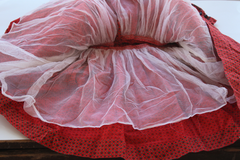 Polly Flinders vintage smocked cotton dress w/ full skirt Christmas red little girls size 5