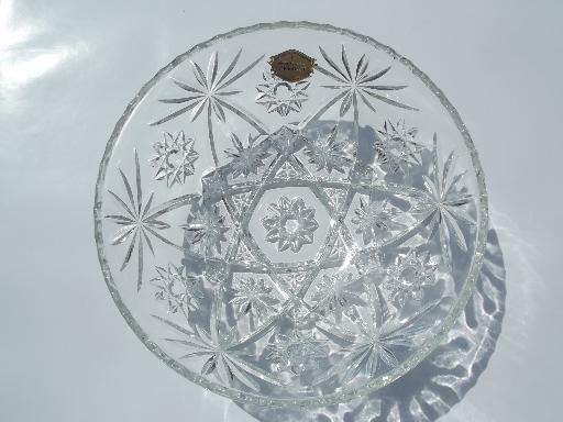 Vintage Glass Salad Bowl Set, Anchor Star of David Bowls 