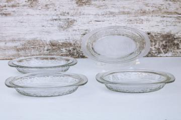 Princess House Fantasia pattern glass gratins, individual casserole dishes set of four