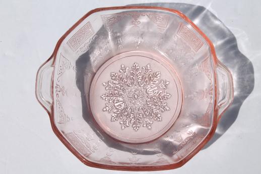 Princess pink depression glass 1930s vintage Anchor Hocking plates & bowls
