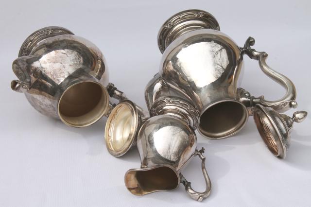 Remembrance vintage Rogers Bros 1847 International silver plate coffee, tea pot set, pitcher
