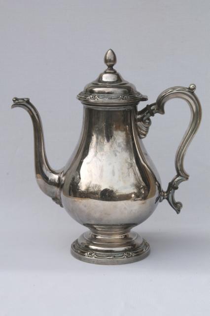 Remembrance vintage Rogers Bros 1847 International silver plate coffee, tea pot set, pitcher