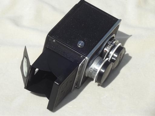Ricohflex VII reflex camera w/Riken lenses, vintage mid century TLR film camera
