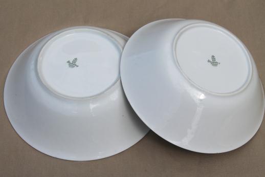 Rosiau Winterling Bavaria china serving bowls, black border design on white porcelain