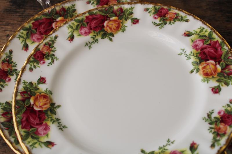 Royal Albert Old Country Roses vintage backstamp salad plates set of six 