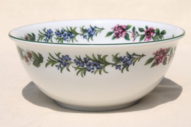 Royal Worcester Herbs English china vegetable bowl, rosemary illustration botanical floral