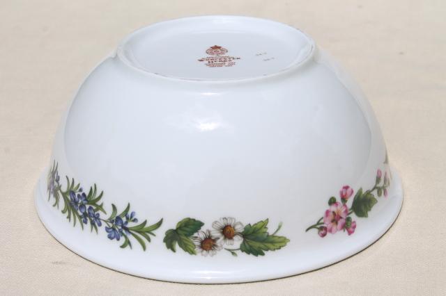 Royal Worcester Herbs English china vegetable bowl, rosemary illustration botanical floral