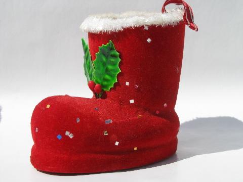 Santa's boots vintage paper candy containers/Christmas tree ornaments