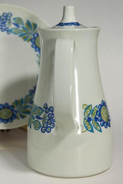 Scandinavian modern 60s vintage Figgjo Flint Tor Viking Turi design ceramic coffee pot set