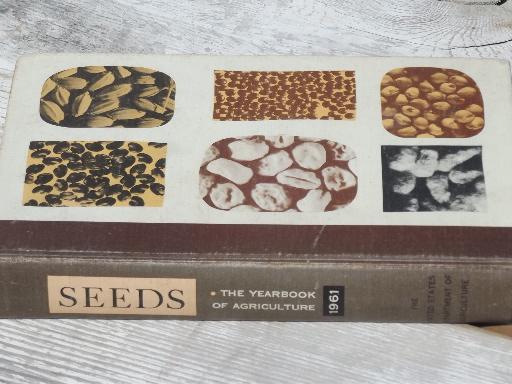 Seeds, old US Department of Agriculture  farm yearbook, vintage 1961
