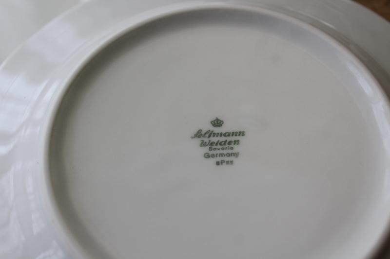 Seltmann Weiden Bavaria Julia embossed white china dessert plates & cake tray set