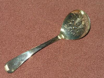 Silver plate and crystal basket with spoon