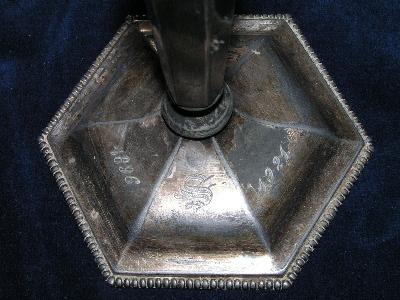 Silver plate candlesticks, 1896-1921