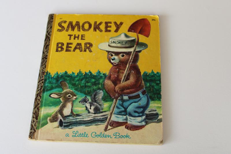 Smokey the Bear vintage Little Golden Book Richard Scarry illustrations
