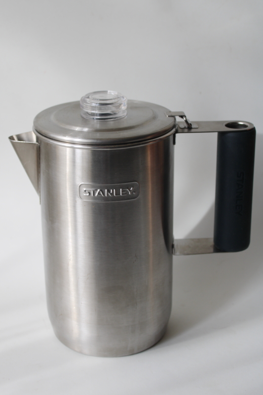 Stanley stainless percolator coffee pot, cool grip camping campfire coffee maker