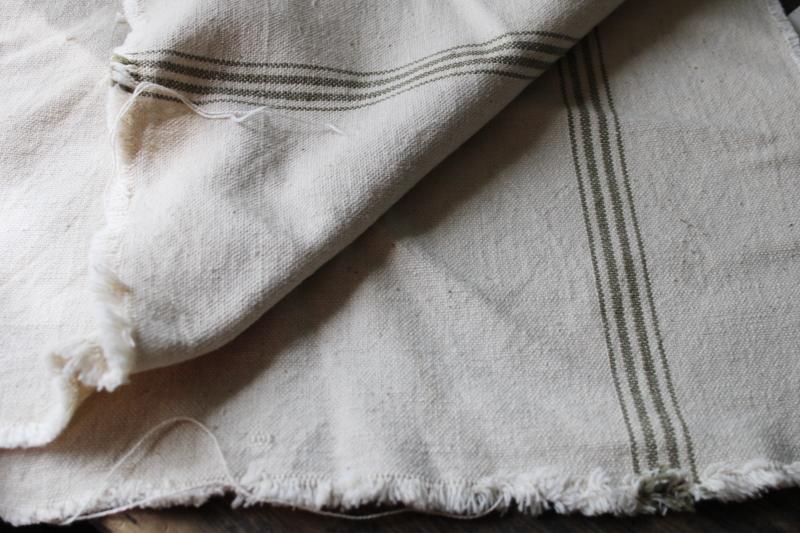 Stark Mills brown striped cotton grain bag, primitive antique vintage feedsack fabric