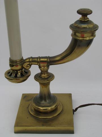 Stiffel label vintage solid brass table lamp, horn of plenty