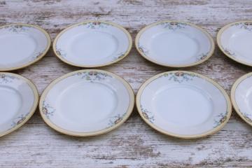 Studio hand painted art deco vintage china dessert plates set of 8 Tirschenreuth Bavaria porcelain