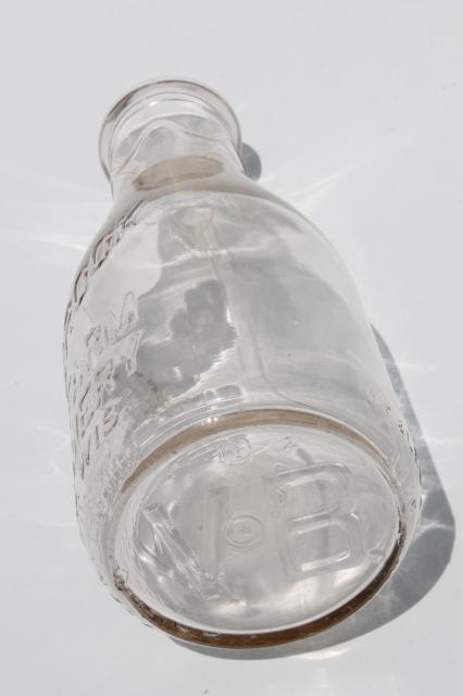 Superior Wisconsin old glass milk bottle quart embossed Valley Brook ...