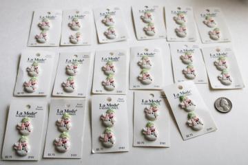 Susan Winget Christmas craft sewing buttons lot new old stock, figural snowman