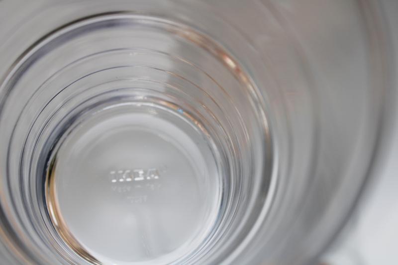 Svepa Ikea stackable clear glass tumblers, set of six 10 oz drinking glasses