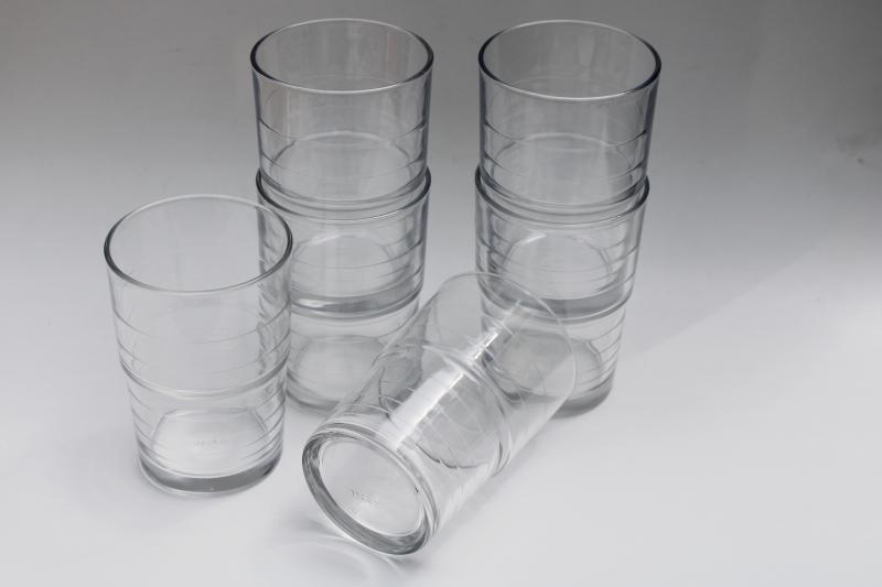 Svepa Ikea stackable clear glass tumblers, set of six 10 oz drinking glasses