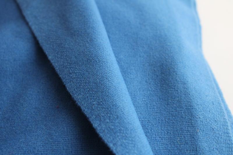 Swedish blue wool fabric, vintage material for crafts sewing, rug making