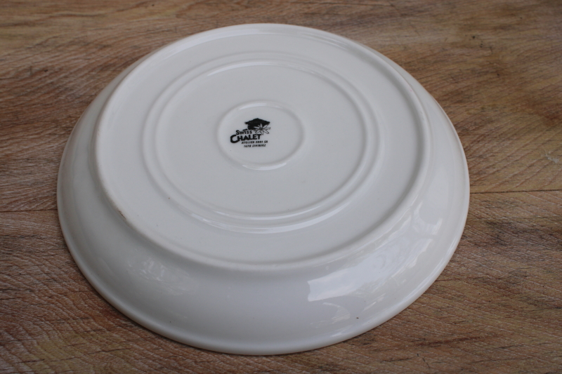 Swiss Chalet china plate, brown cow cheese Switzerland Atelier 2001 SA