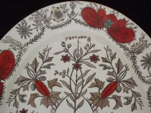 T & R Boote Lahore antique painted transferware china, huge platter