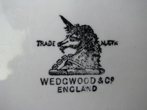 Tea Leaf antique white ironstone china rectangular platters, vintage Meakin, Wedgwood