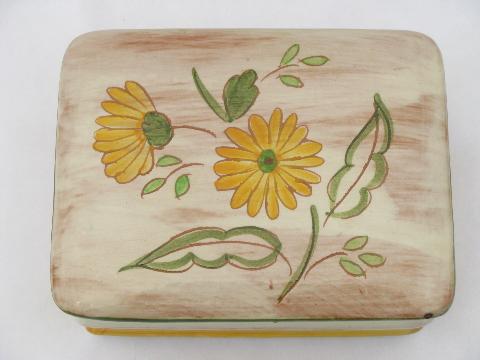 Terra Rose hand-painted Stangl pottery, vintage jewelry or cigarette box