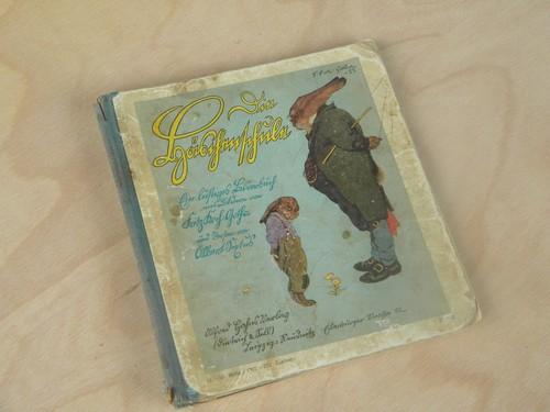 The Bunny School, vintage german child's picture book w/color lithos