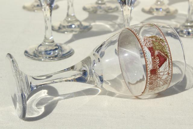The Friendly Village Johnson Bros go-along wine glasses, vintage glassware set